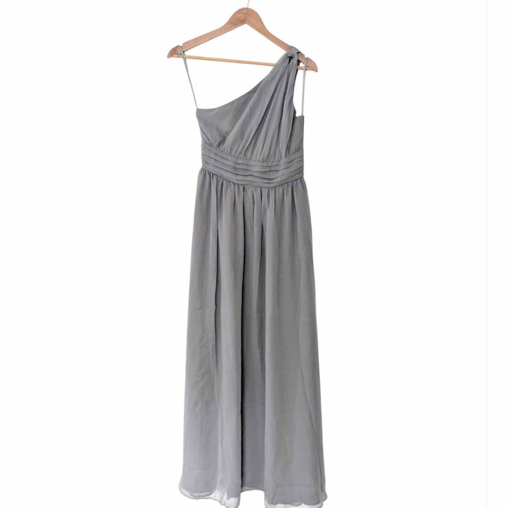 Tevolio Grey One Shoulder Maxi Dress